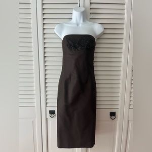 Ann Taylor Brown Embellished Formal Dress size 4